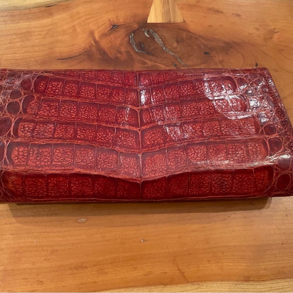 ANGELA ALVAREZ ‘Patricia’ Luxury Vintage Real Croc Clutch. Very Rare! VGUC. 🔥 - Picture 2 of 16